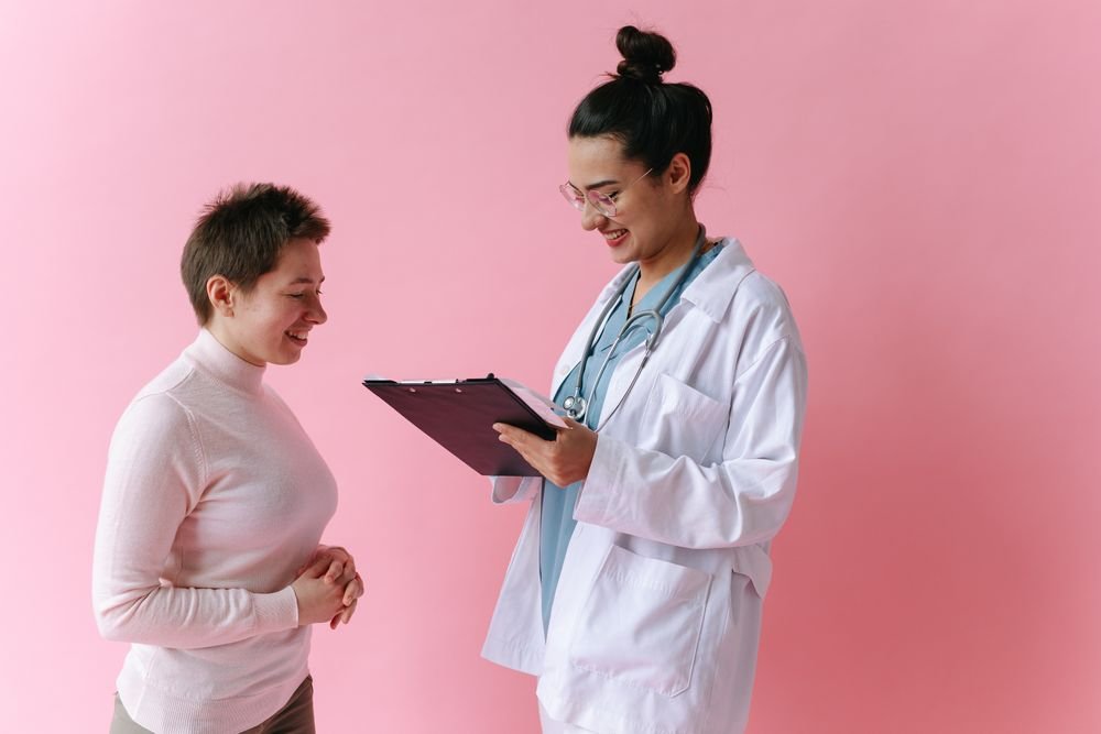 English-speaking doctor consulting a patient in France